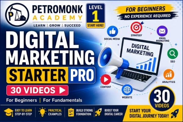 Digital Marketing Starter Pro-Master Digital Marketing Fundamentals with AI, ChatGPT & Canva- Level 1 cover