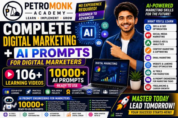 Complete Digital Marketing + 10,000+ AI Prompts for Digital Marketing cover