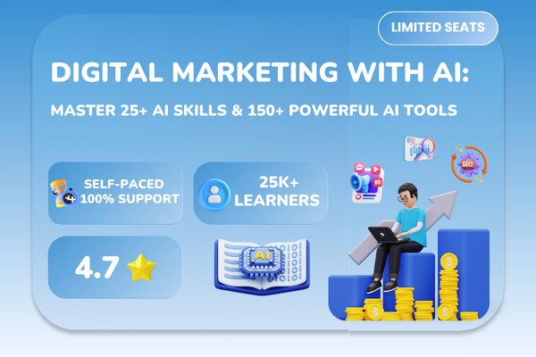 Digital Marketing with AI: Master 25+ AI Skills & 150+ Powerful AI Tools cover