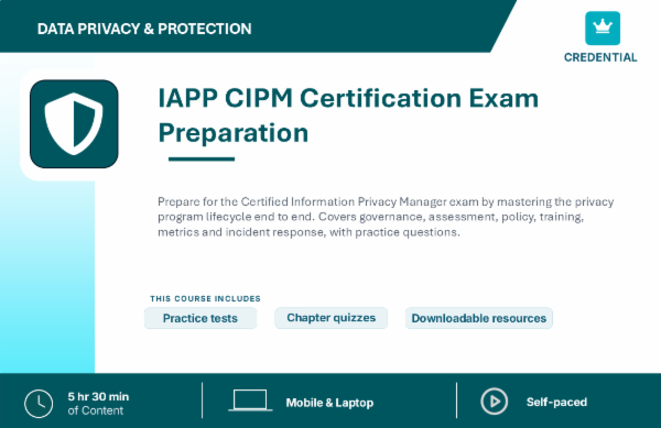 IAPP CIPM Certification Exam Preparation cover