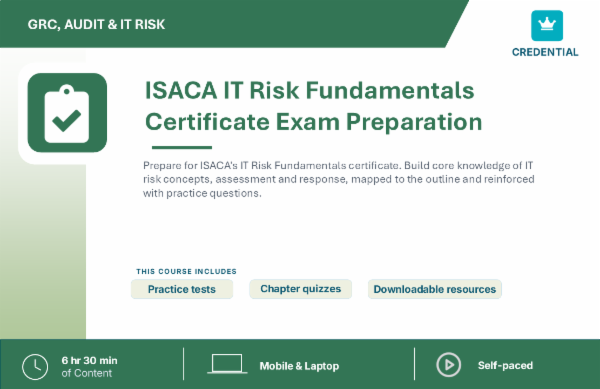 ISACA IT Risk Fundamentals Certificate Exam Preparation cover