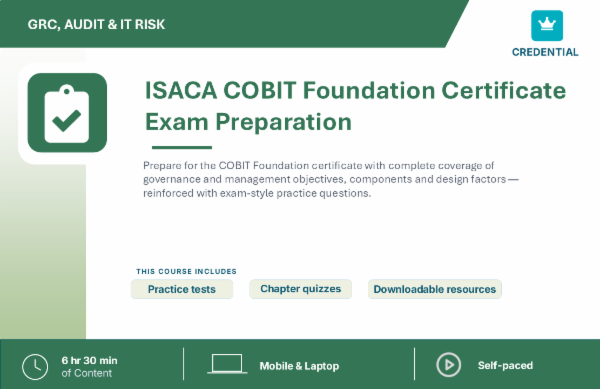 ISACA COBIT Foundations Certificate Exam Preparation cover