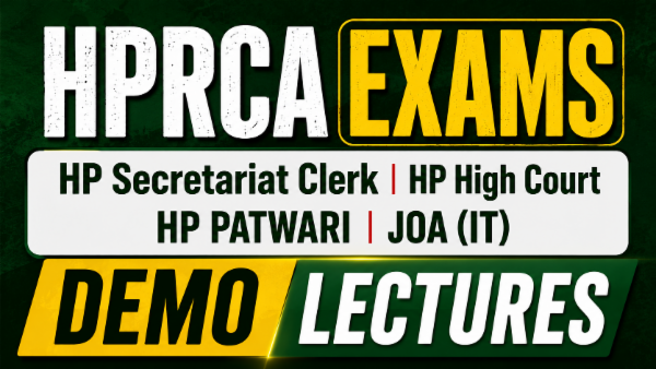 HPRCA EXAMS HP Secretariat Clerk | HP High Court HP PATWARI | JOA (IT) DEMO LECTURES cover