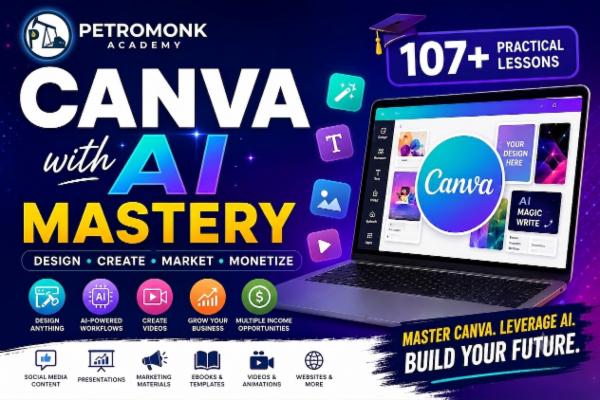 Canva with AI Mastery – Design, Content Creation & Digital Business cover