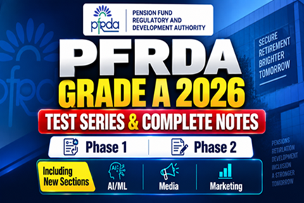 PFRDA Grade A 2026 Test Series & Complete Notes  Phase 1 & Phase 2 (Including New AI/ML, Media & Marketing Sections) cover