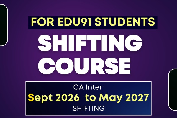 CA Inter Shifting Course for September 2026 to May 2027 cover