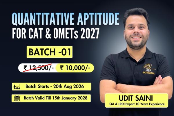 Complete Quantitative Aptitude for CAT & OMETs 2027 (Batch - 01) | Udit Sir cover