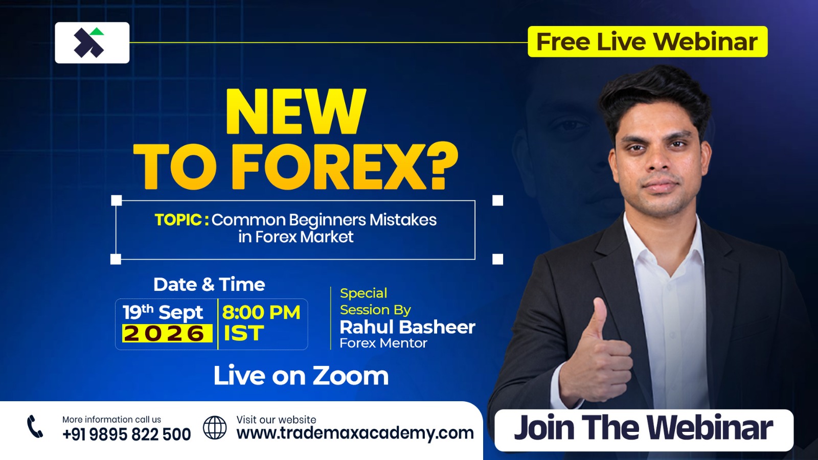 COMMON BEGINNER MISTAKES IN FOREX MARKET- FREE LIVE WEBINAR cover