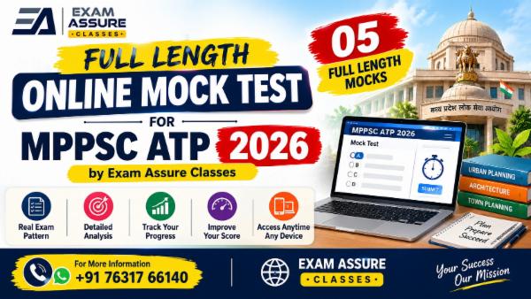 Full Length Online Mock Test for MPPSC ATP 2026 by Exam Assure Classes (Full Length Mocks Only) cover