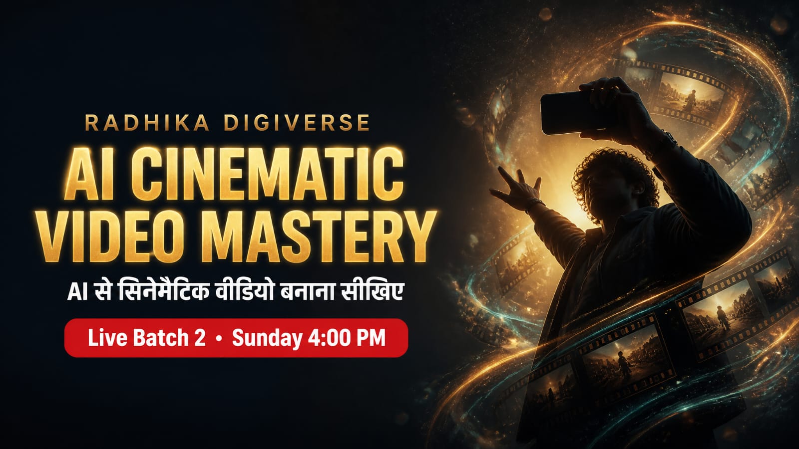 AI CINEMATIC VIDEO MASTERY - Live Batch 2 (Sunday 4 PM) Copy cover