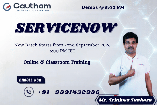 ServiceNow Live Classes : New Batch Starts from 22nd September 2026 6:00 PM cover