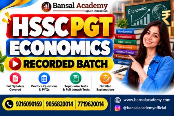 hssc pgt economics recorded batch cover