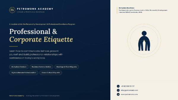 Professional & Corporate Etiquette - 1 Month (8 Sessions) cover