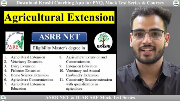 Agricultural Extension ASRB NET | ICAR SRF | Mock Test Series cover