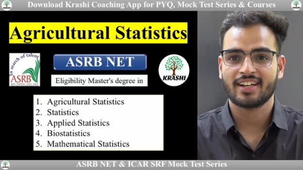 Agricultural Statistics ASRB NET | ICAR SRF | Mock Test Series cover