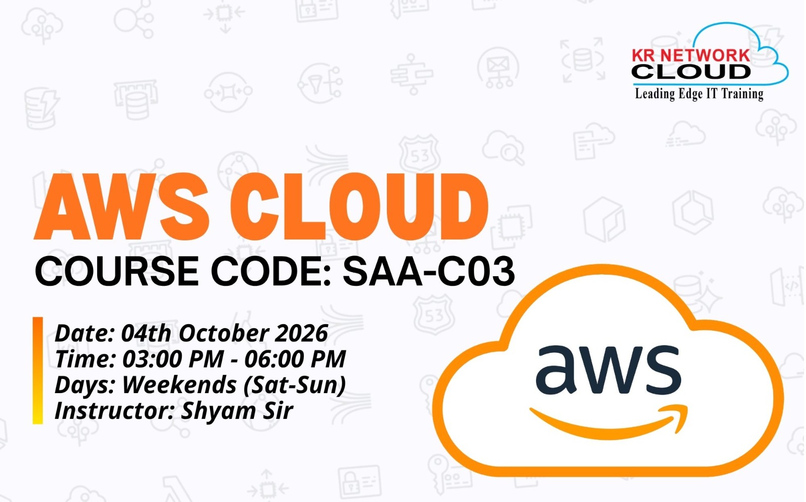 AWS-Cloud 04th-Oct-2026 (03:00PM - 06:00PM) - Weekends cover