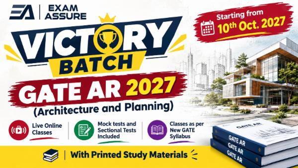 GATE Architecture and Planning 2027 (Victory Batch) by Exam Assure Classes (Live Batch from 10th Oct. 2026) - With Printed Study Materials cover