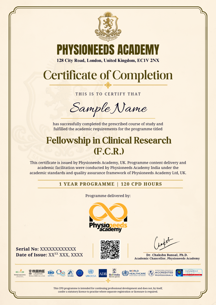 Fellowship in Clinical Research certificate 1