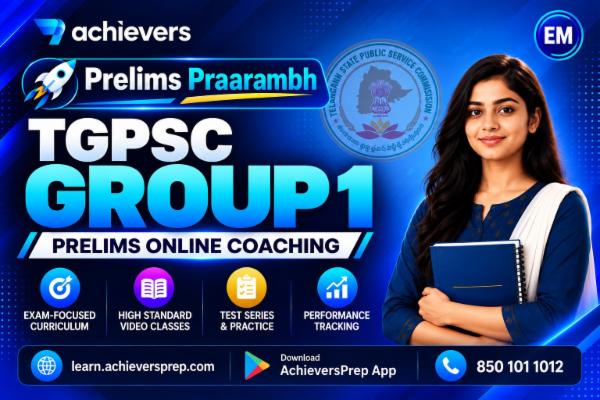 TGPSC Group 1 Prelims Online Coaching in English cover