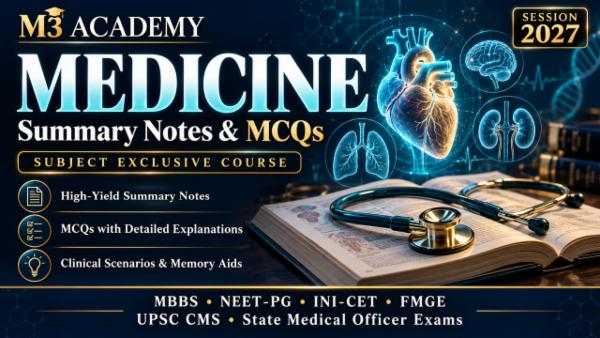 MEDICINE — Summary Notes & MCQs | Session 2027 | Subject Exclusive Course cover