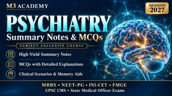 Psychiatry — Summary Notes & MCQs | Session 2027 | Subject Exclusive Course cover