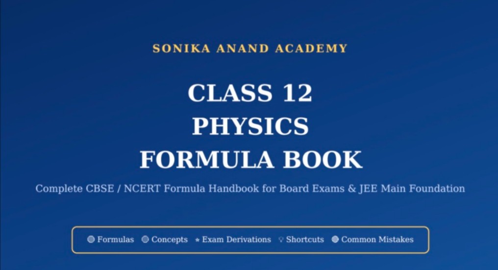 Physics Formula Book For Class 12