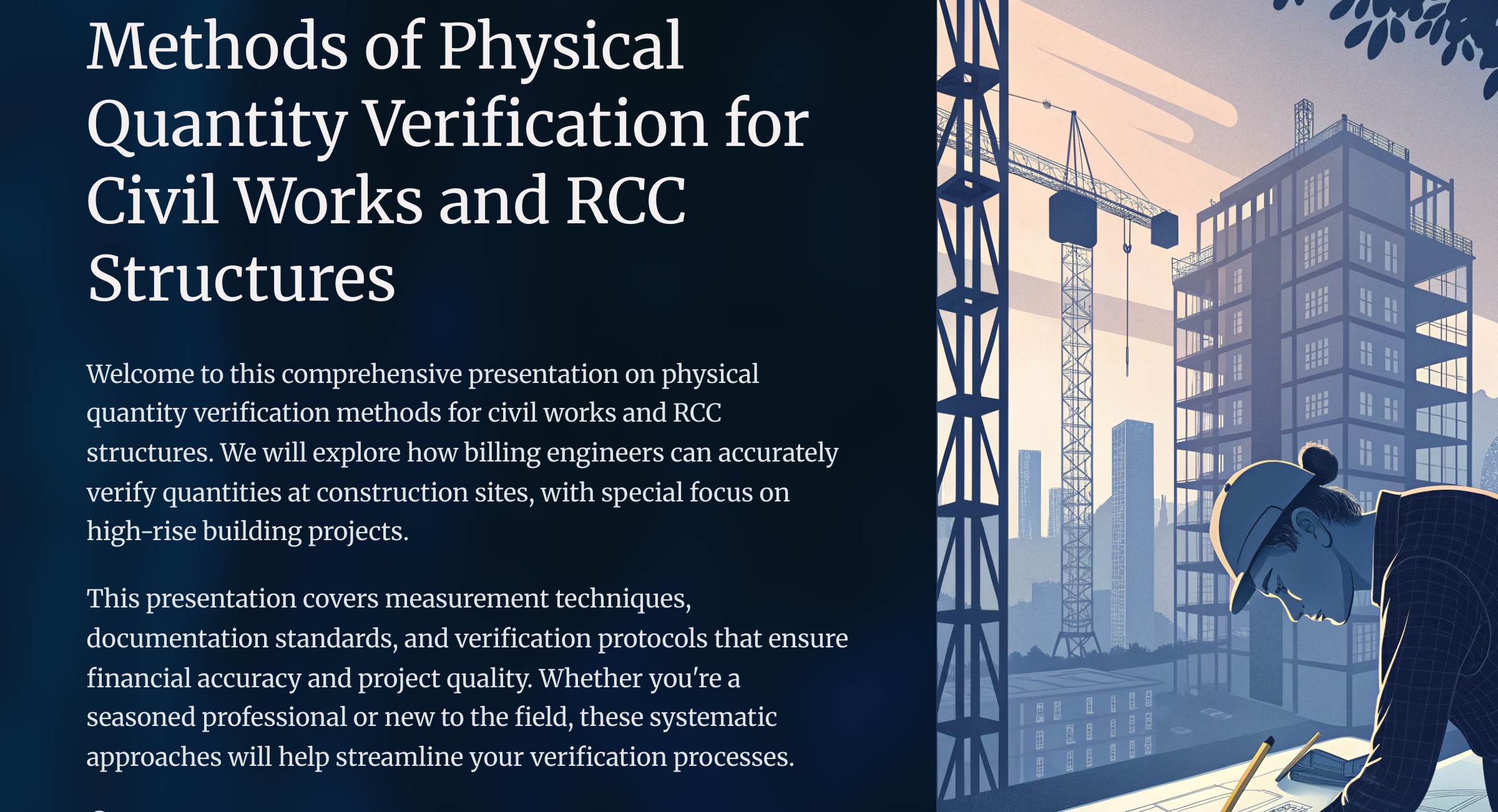 Methods of Physical Quantity Verification of Civil Work