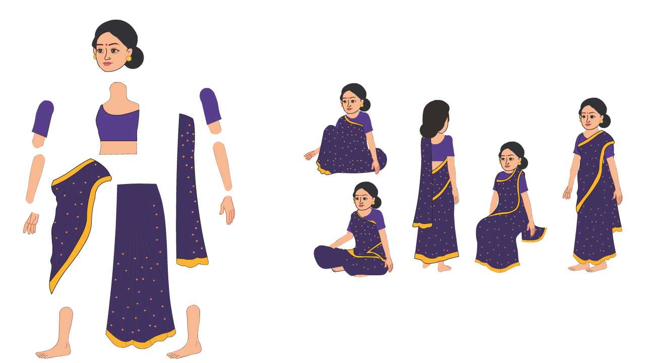 Female Character Model Set For Adobe Animate CC