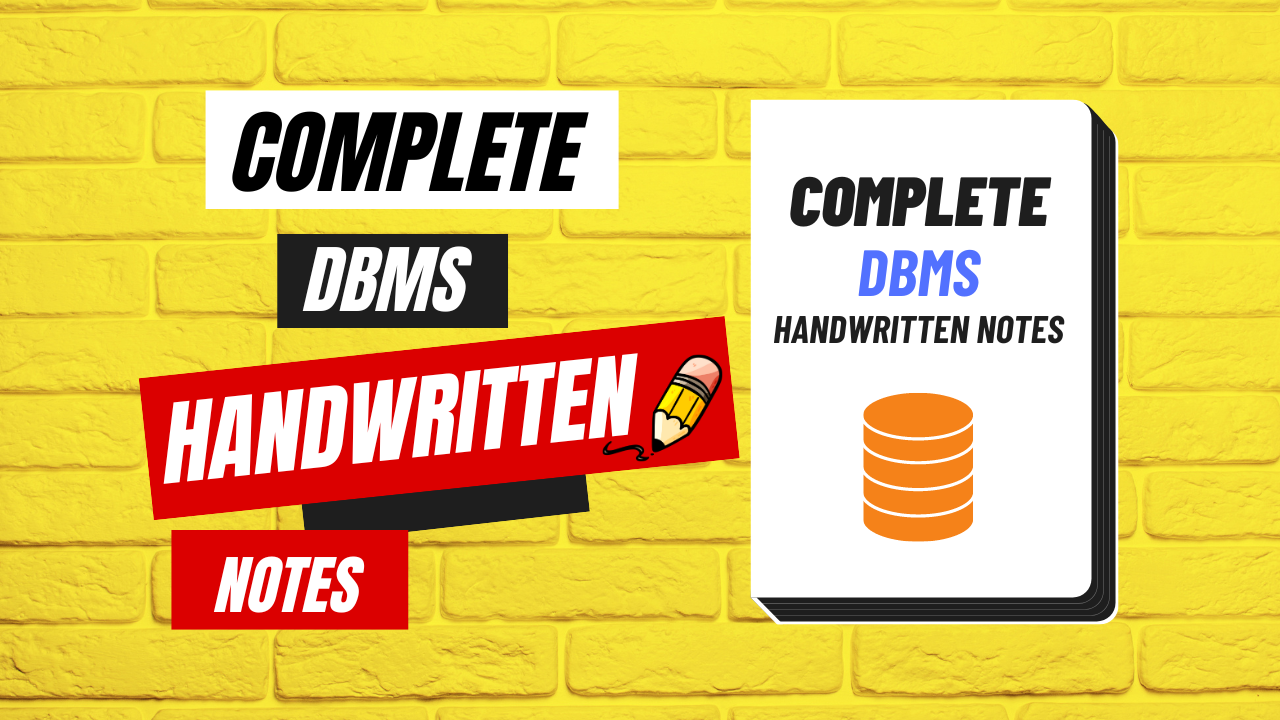 Complete DBMS Handwritten Notes