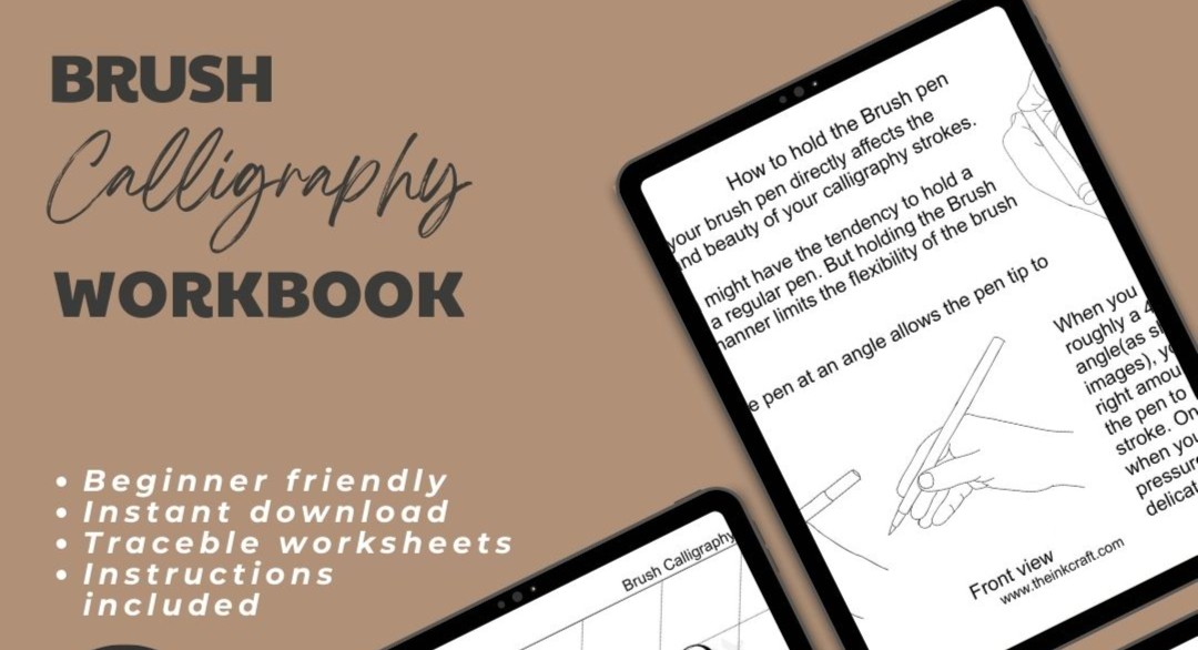 Brush Calligraphy Workbook(For large tip Brush Pens)