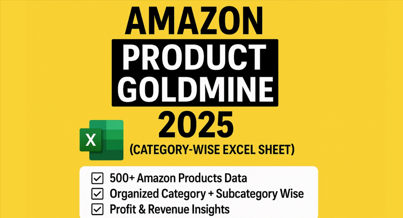 Amazon Product Goldmine📦 [Category Wise Sheet]