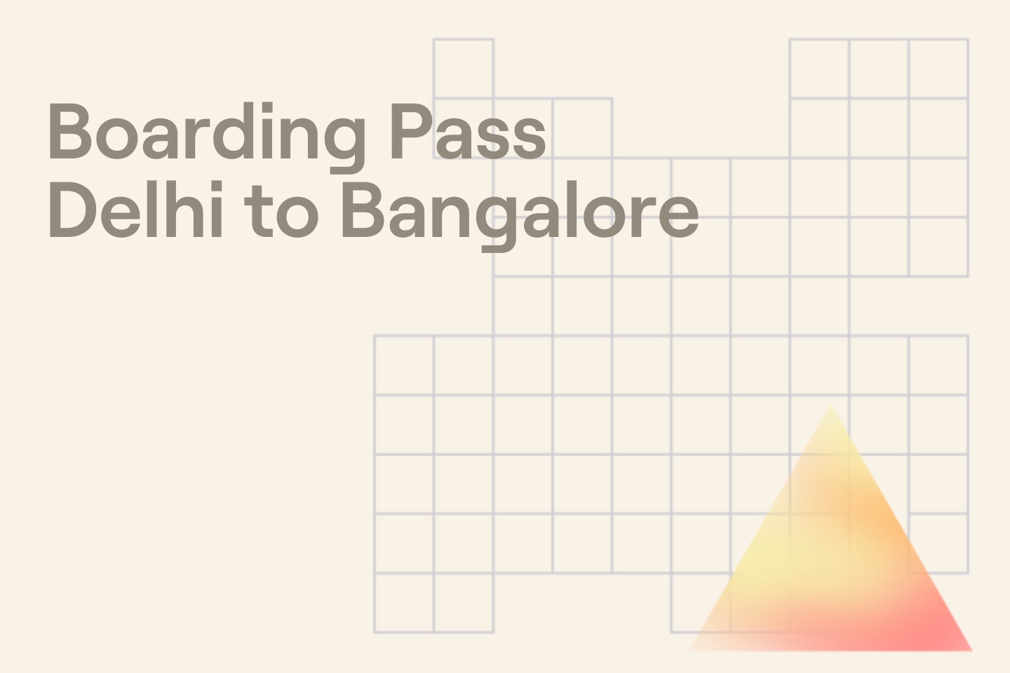 Boarding Pass Delhi to Bangalore