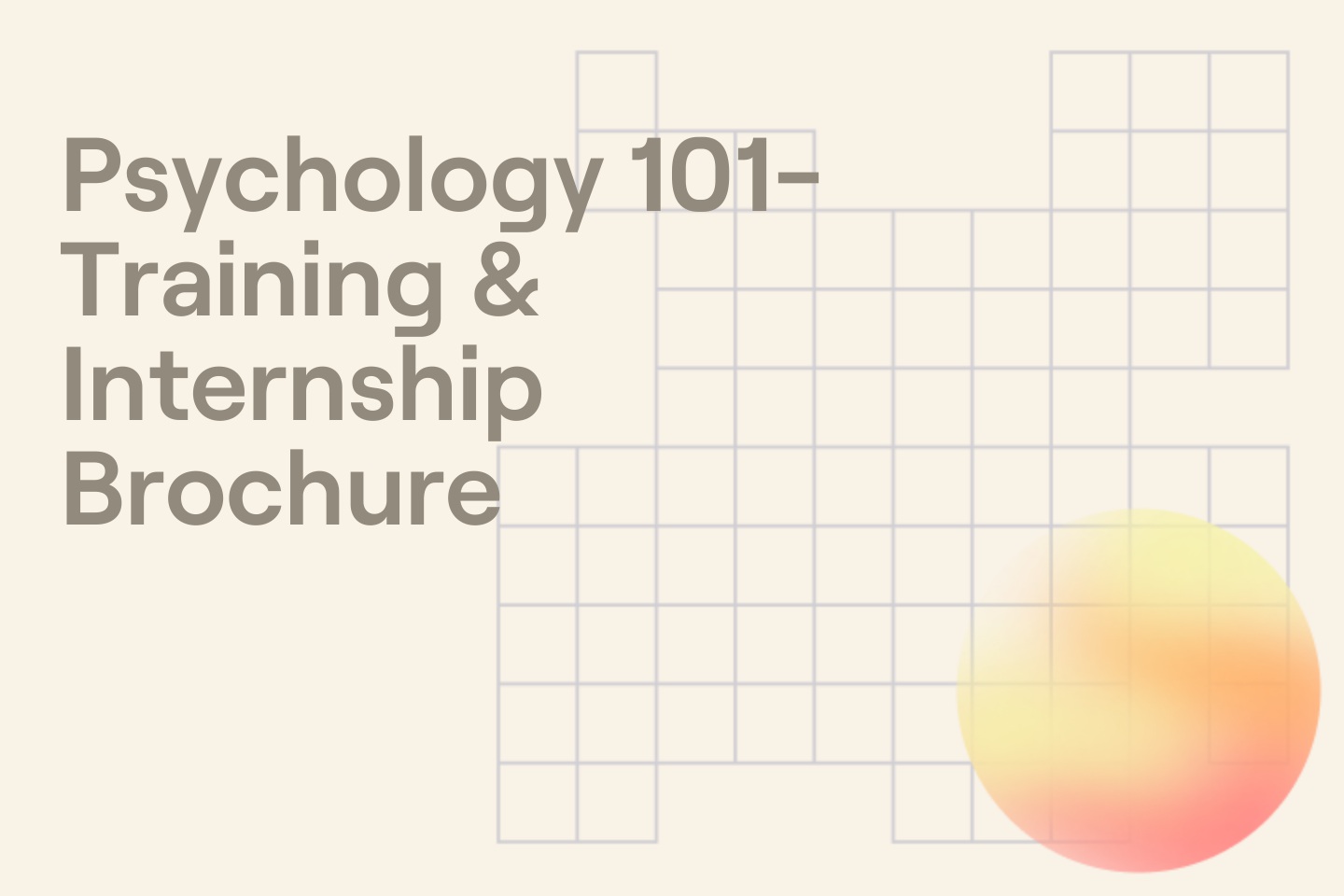 Psychology 101-Training & Internship Brochure