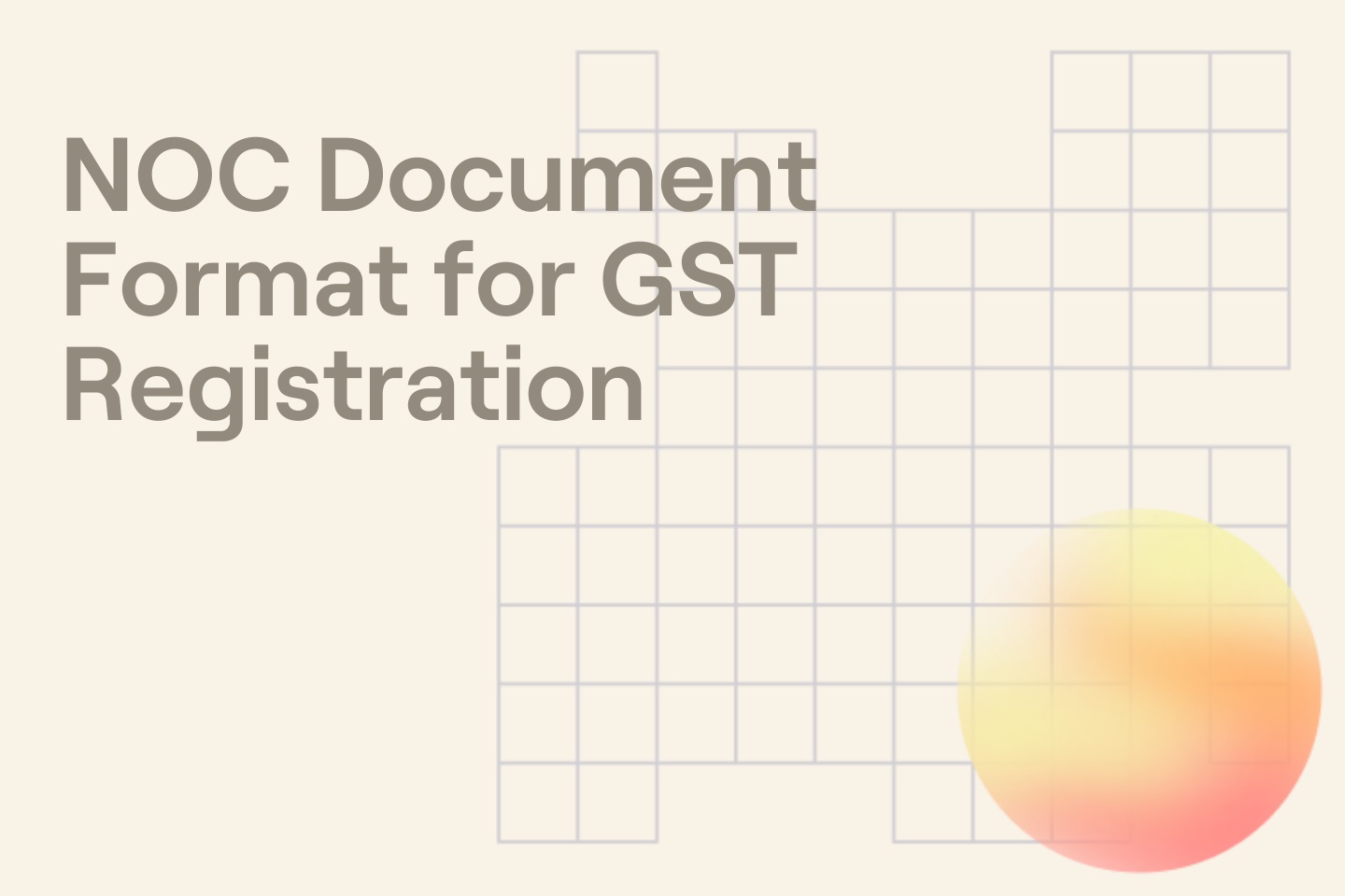 NOC Document Format for GST Registration