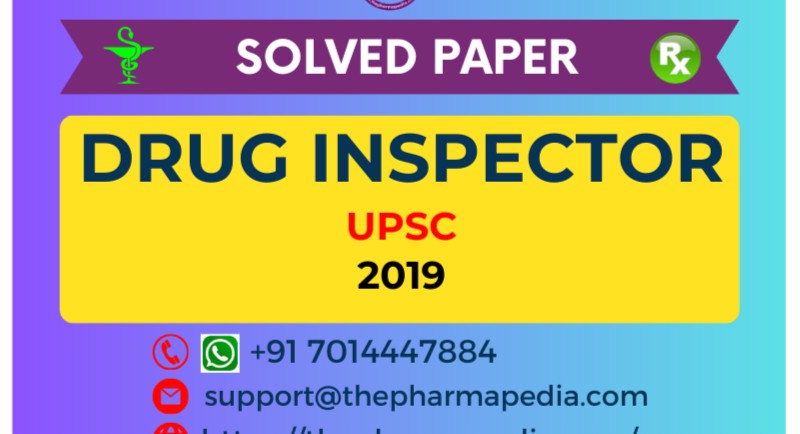 UPSC Drug Inspector Exam Paper With Answer Key 2019