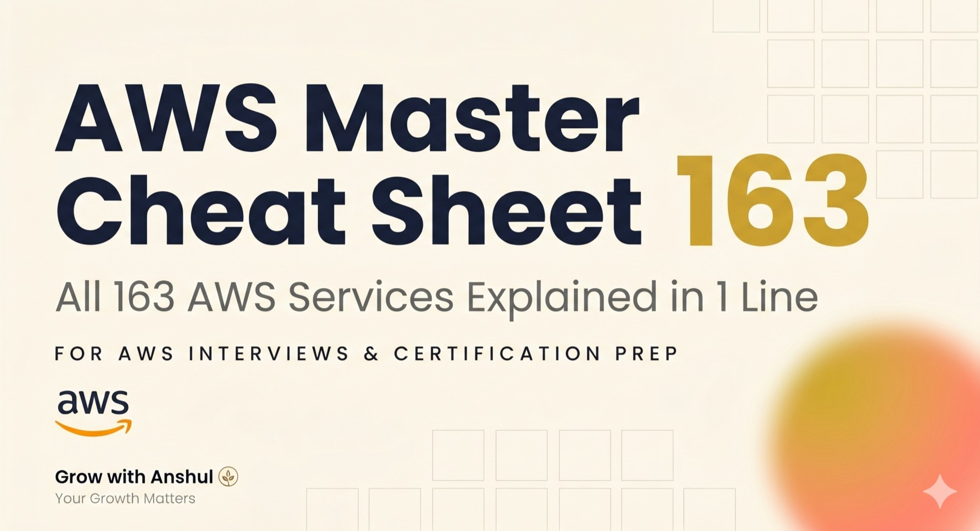 Aws Cheat Sheet 129 AWS Services Simplified- FREE Cheat Sheet for Exam!