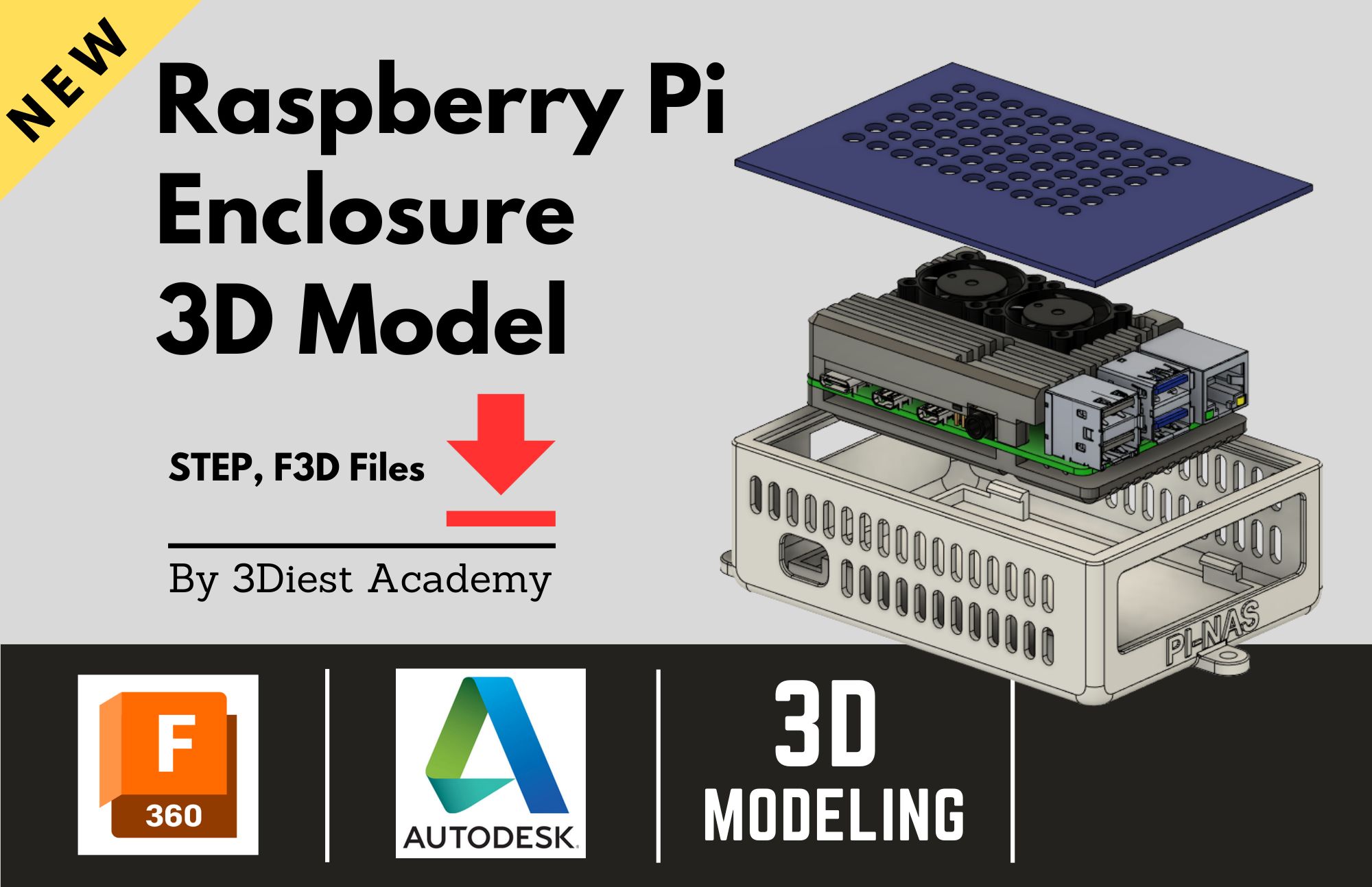 Raspberry Pi 4 Enclosure 3D model