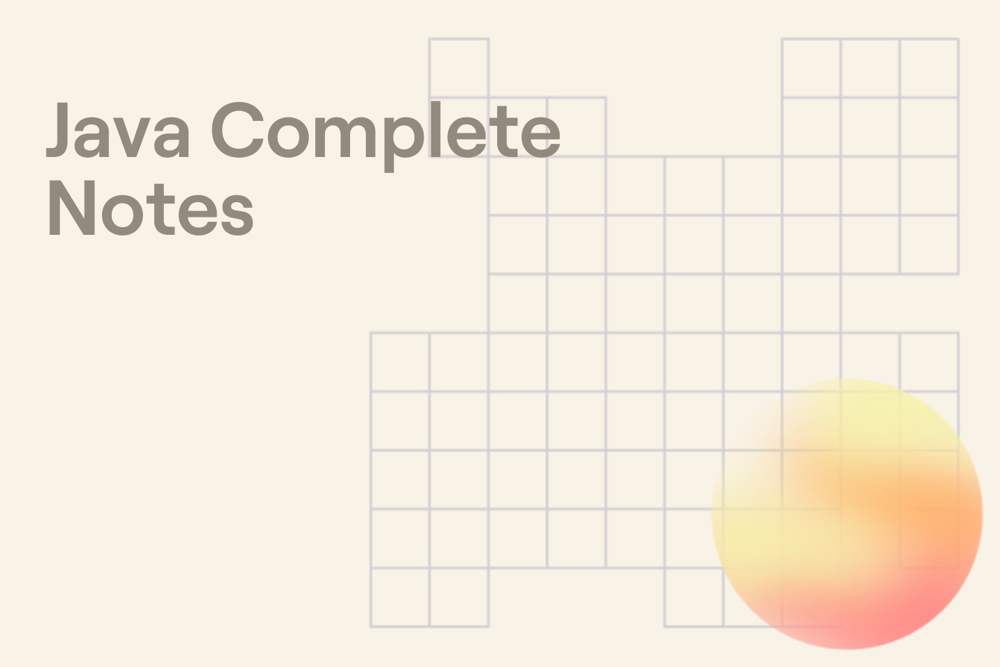 Java Complete Notes
