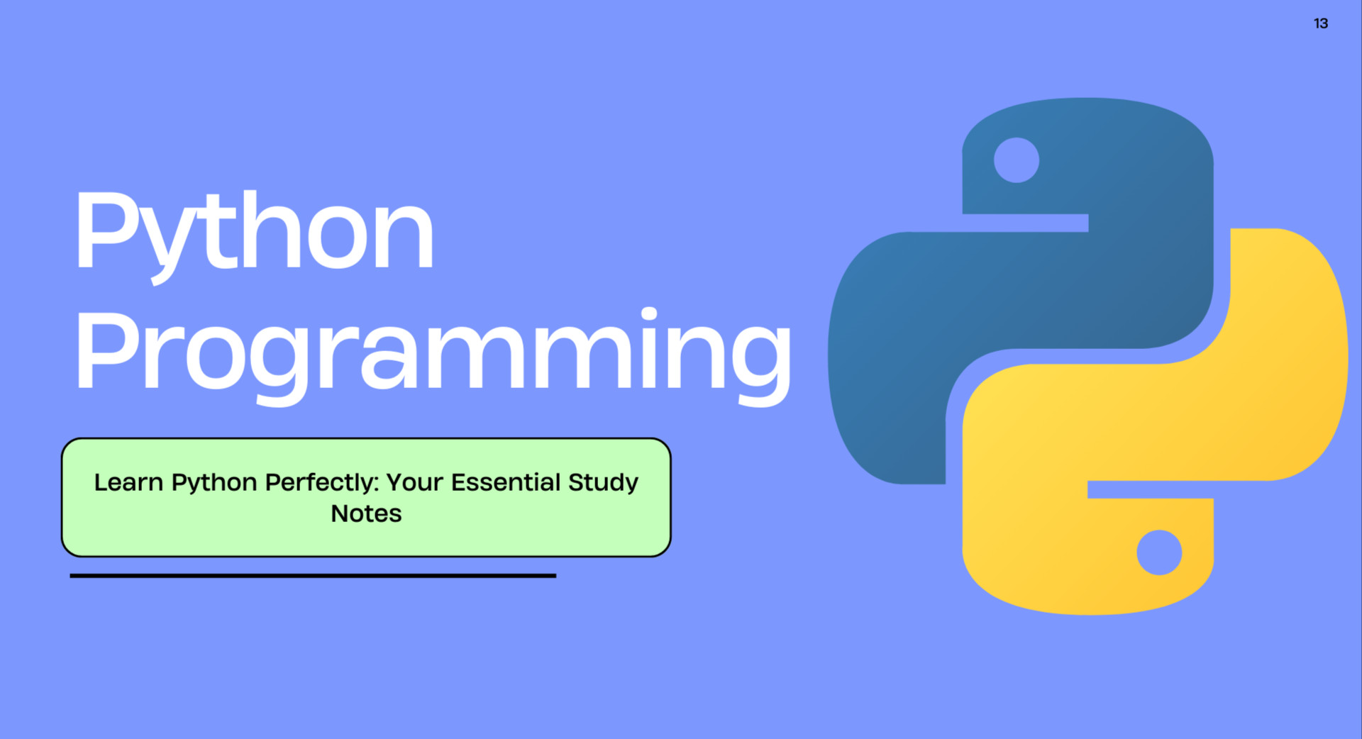 Python Programming Notes