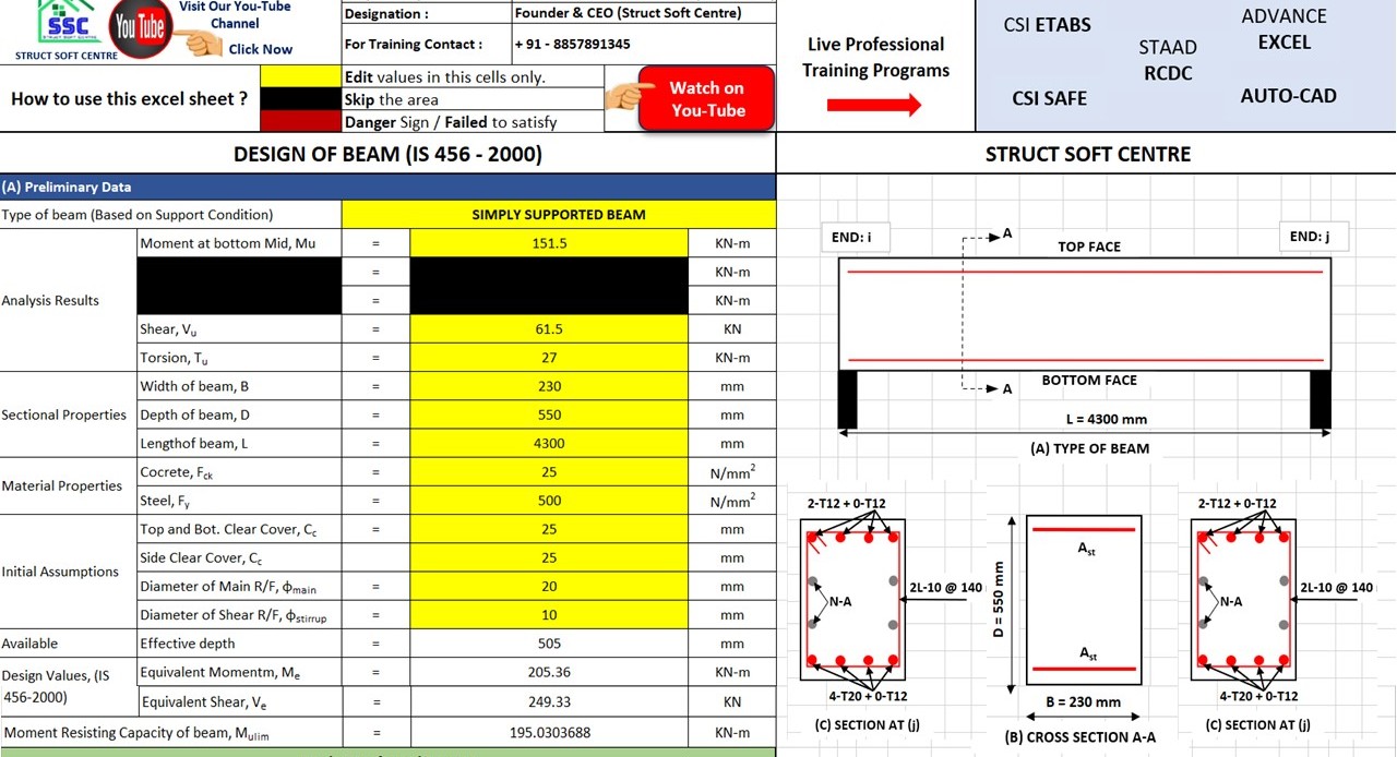 All Types Beam Design (SSCEST005)