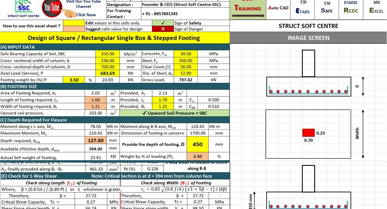 Square & Rectangular Footing Design (SSCEST011)
