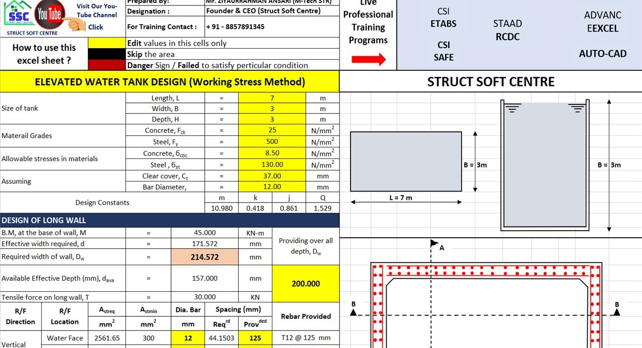 Over Head Rectangular Water Tank Design (SSCEST009)