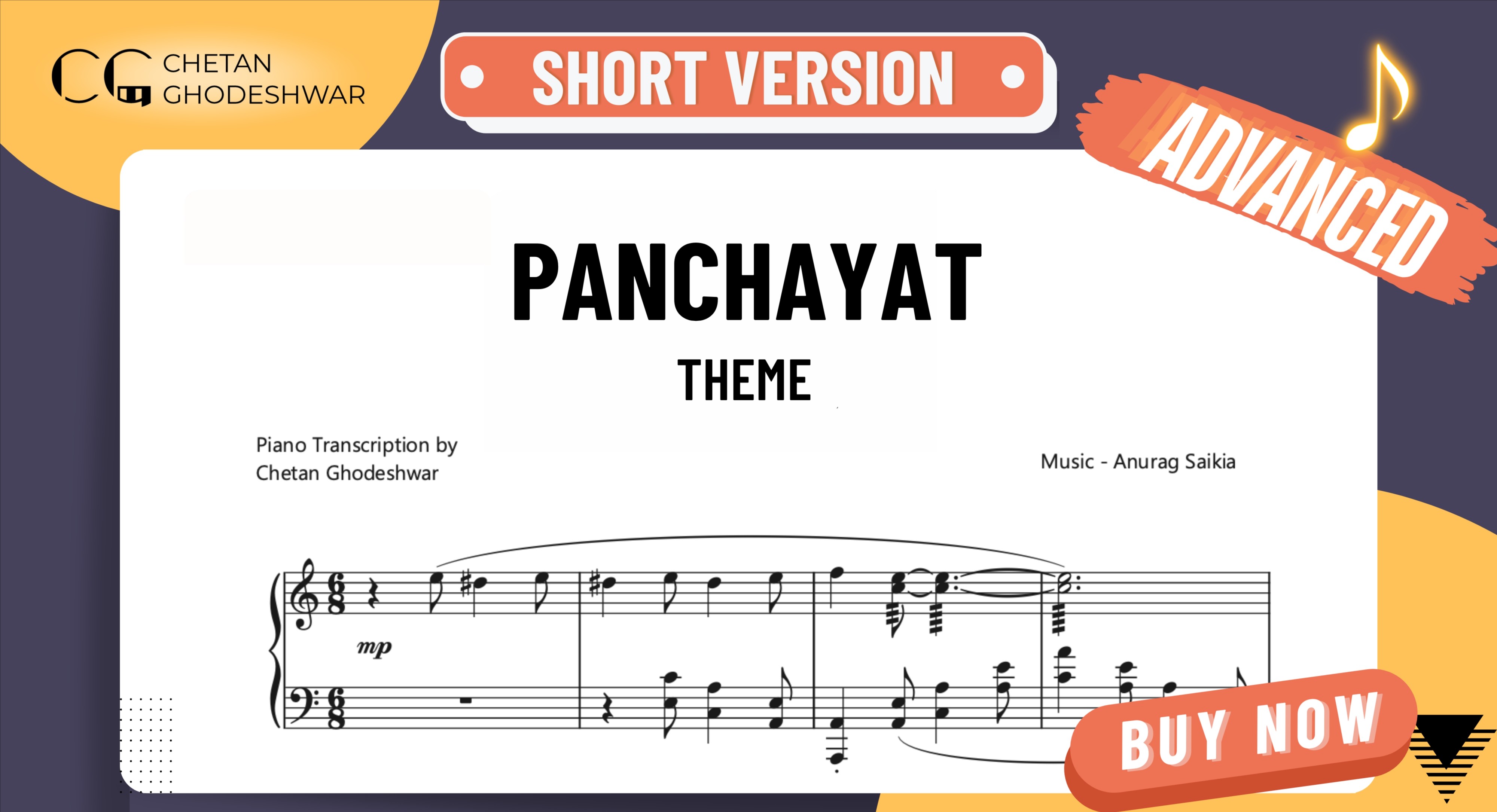 Panchayat ADVANCED Piano Sheet Music SHORT Version