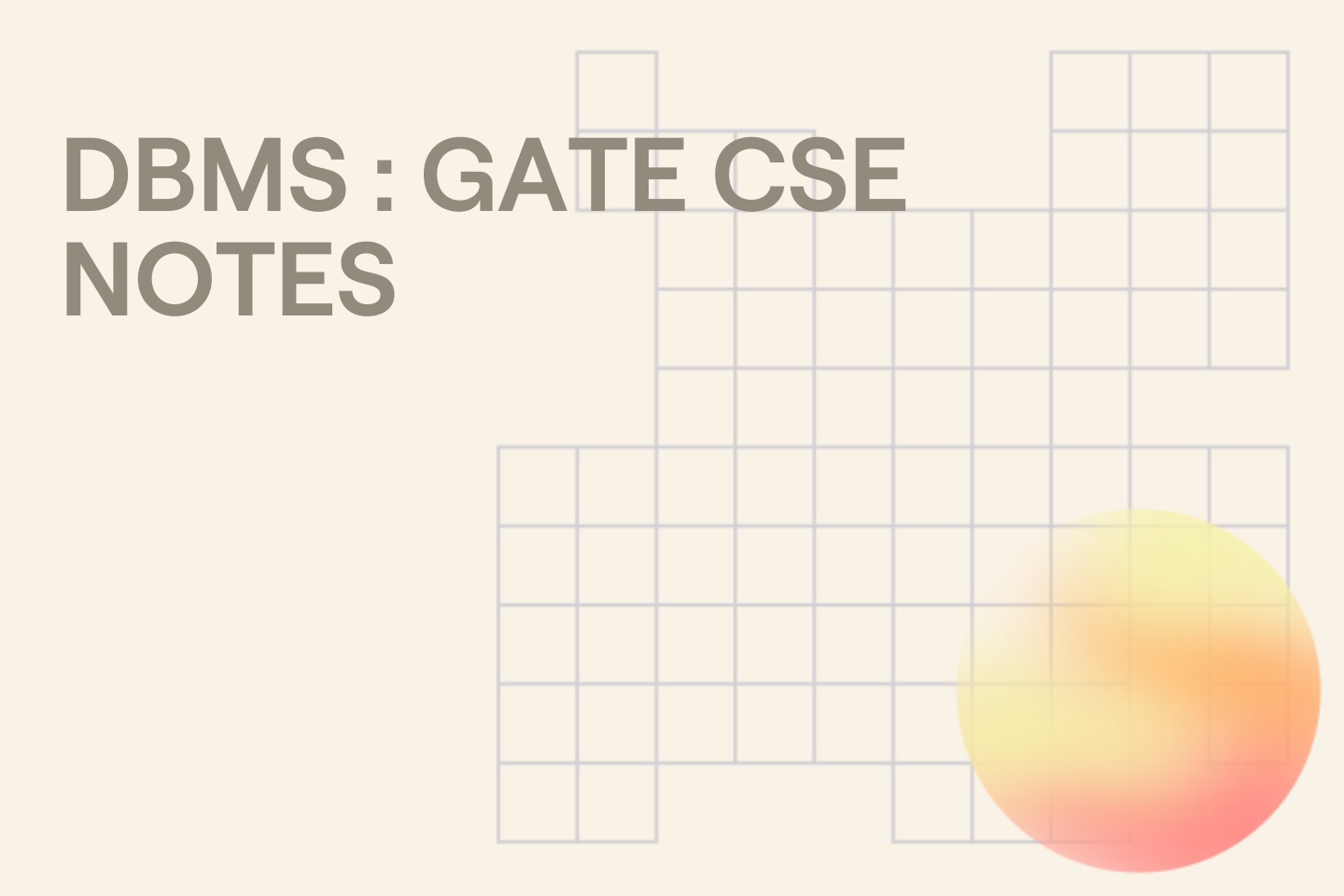 DBMS : GATE CSE NOTES