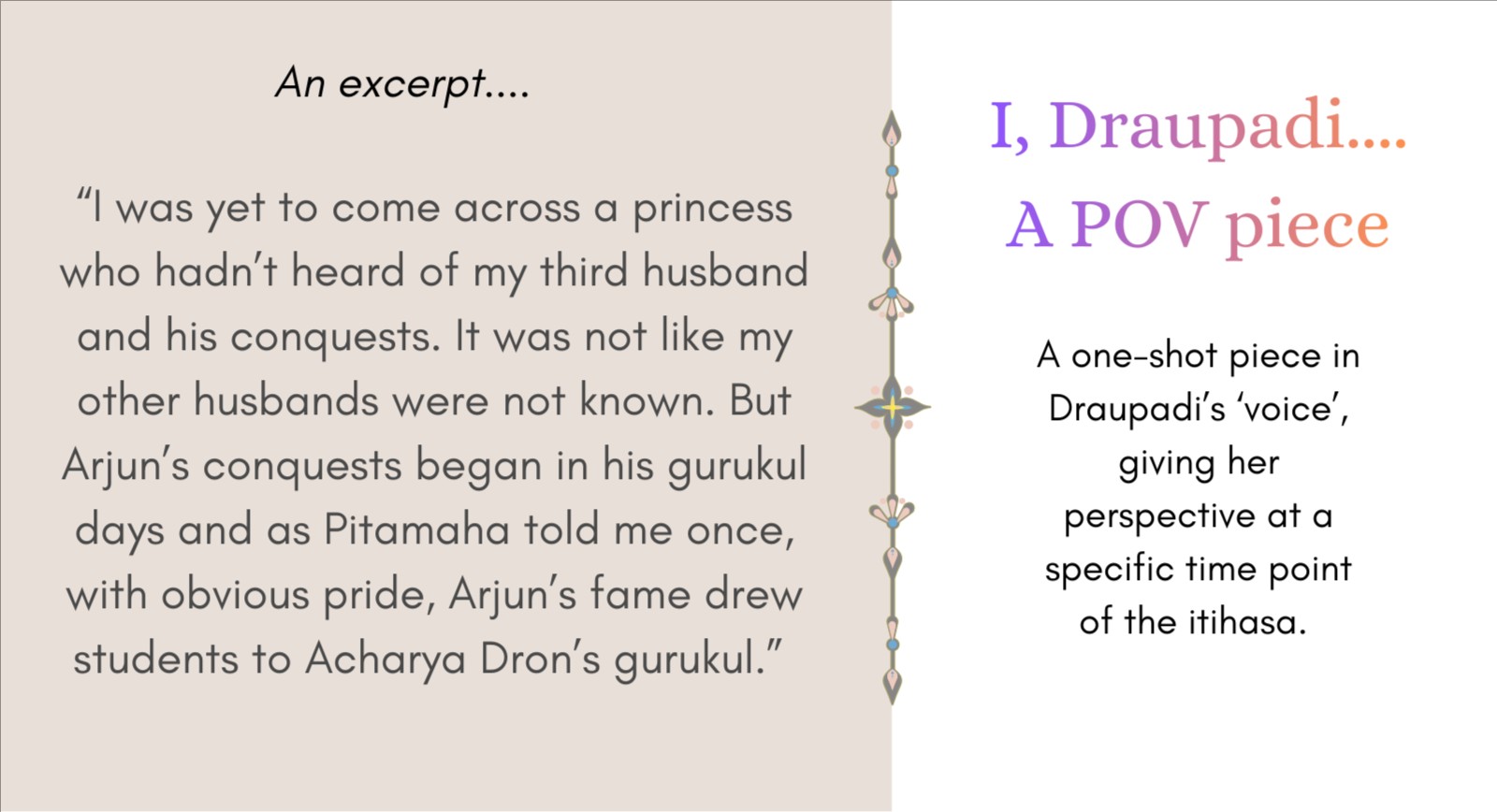 I, Draupadi- Champion