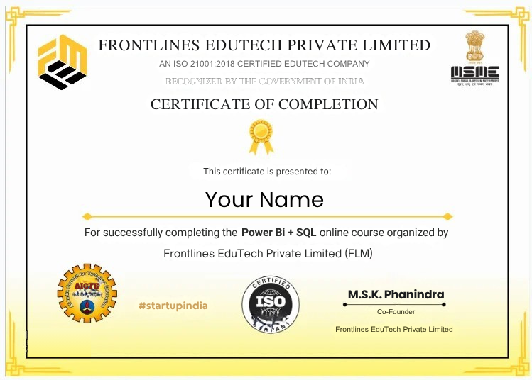 Power BI + SQL Certificate