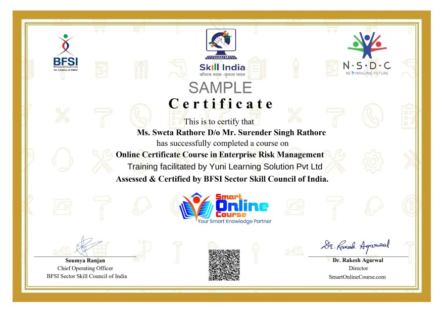 Course completion certificate for online learners
