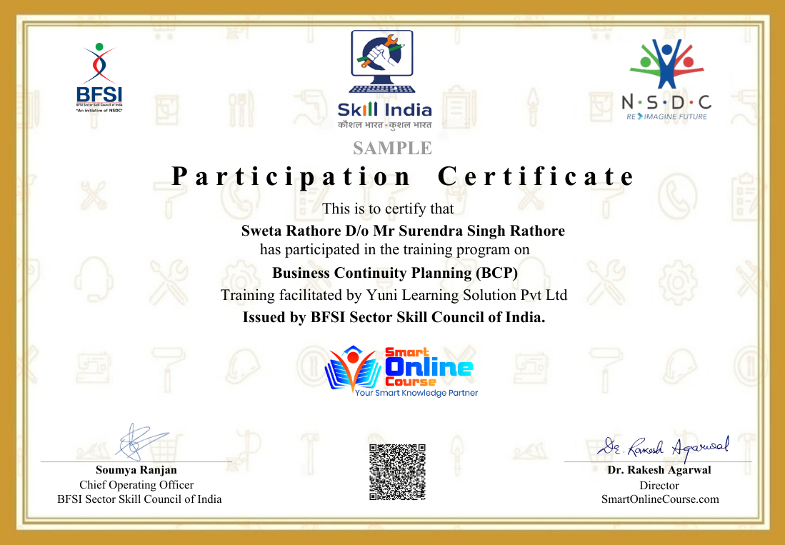 BFSI SAMPLE CERTIFICATE 