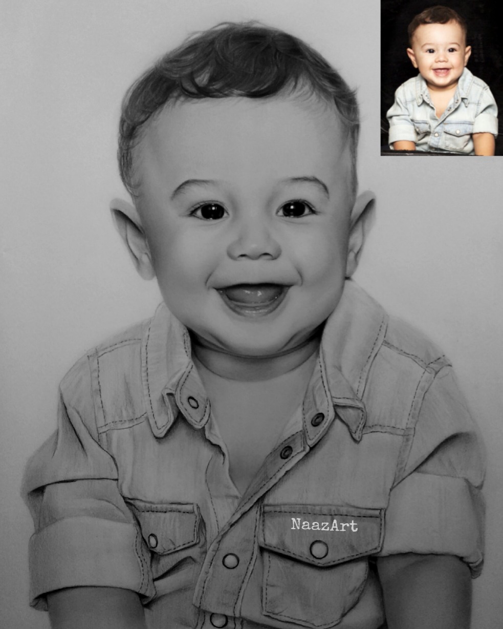 Commission Portrait • Graphite + Charcoal on A3 paper