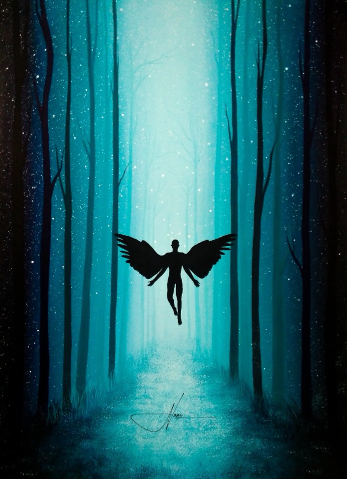 Fly High • Poster colors on A4 paper